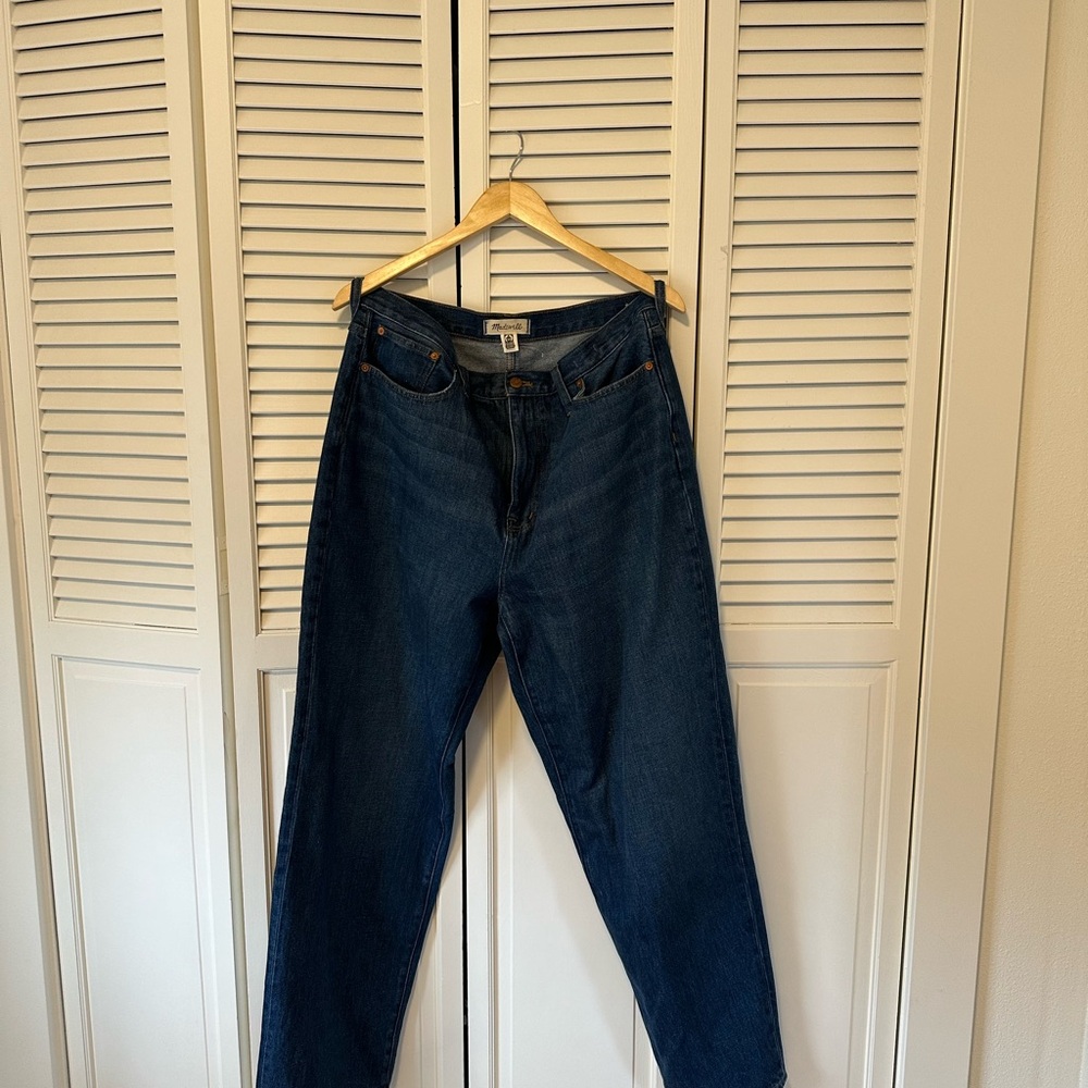 Madewell Dark Blue Baggy Straight Jeans